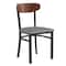 Flash Furniture Gray Vinyl Seat Dining Chair with Walnut Wood Back XU-DG6V5GYV-WAL-GG - alternate 9